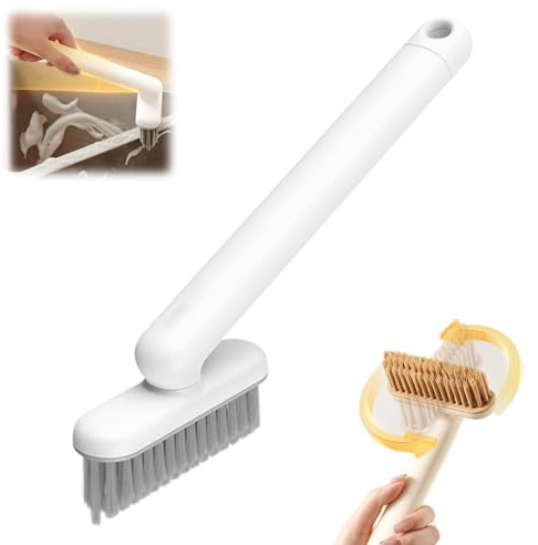 Hartborsten Eckenreinigungsbürste, 2025 New Fugenbürste, Spaltreinigungsbürste, Reinigungsbürste, Reinigungswerkzeuge für die Tiefreinigung von Küche, Bad, Toilette, Fenster, Spüle (Weiß)