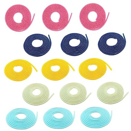 CHICAMPERA 15pièces Protège-câble Spirale TPU Résistant Organisateur Cordon Chargeur Et Données Économiseur pour Câble Téléphone Et Casque Protection Anti-Morsure pour Bureau Et Maison