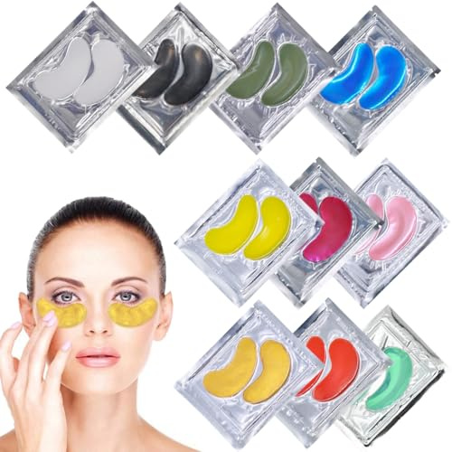 NHQZ 10 Paires Patch Yeux Anti Cernes | Masque Yeux avec Niacinamide et Acide Hyaluronique | Patch Anti Cernes Yeux | Anti Poche Sous Les Yeux | Patchs Pour les yeux, Multicolore