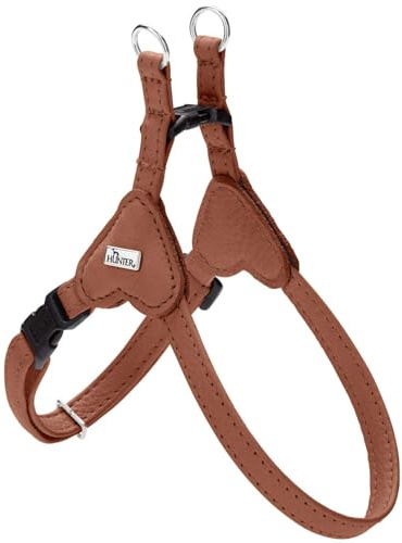 Hunter Hundegeschirr SOHO MINI, Farbe: Cognac, Rindsleder, weich & geschmeidig, fellschonend, leicht, für kleine Hunde & Welpen, Made in Germany, Größe: XS-S
