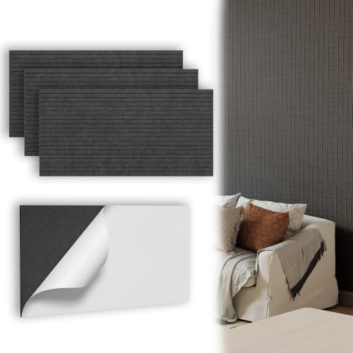 XMTECH 4 Pack Akustikpaneele selbstklebende 120x60x0.9 cm – Schallschutzplatten für Wand & Decke, Akustikplatten zur Schalldämmung und Schallisolierung – Studio, Heimkino, Büro, Schwarz