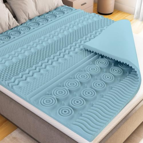 CATAVANA - Surmatelas 160x200 cm - Mousse à Mémoire de Forme 5 cm avec Gel - Confort Ergonomique avec 13 Zones de Soutien - Parfait pour Matelas 2 Places, Clic-Clac et Canapé Convertible