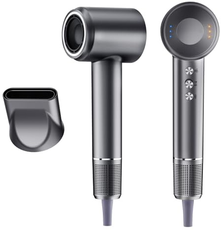 Macchiatto Haartrockner,500 Million Negativ Ionen Fön mit Magnetischen Diffusor,160.000 U/min Bürstenloser Motor Schnelles Trocknen Föhn, 57dB Geräuscharm Thermocontrol Haarföhn für Zuhause, Reisen