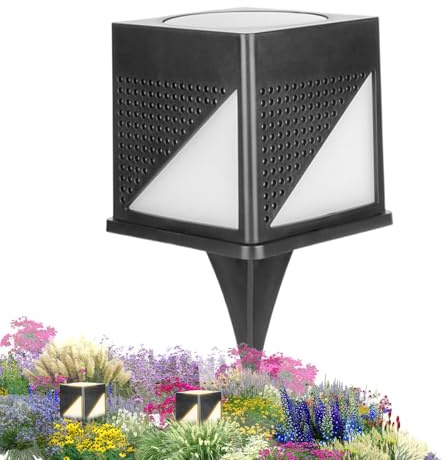Lampade a colonna solare per esterni Lampade a colonna LED impermeabili moderne 800 mAh Lanterne solari Design quadrato per patii giardini e percorsi Soluzioni di illuminazione a risparmio energetico
