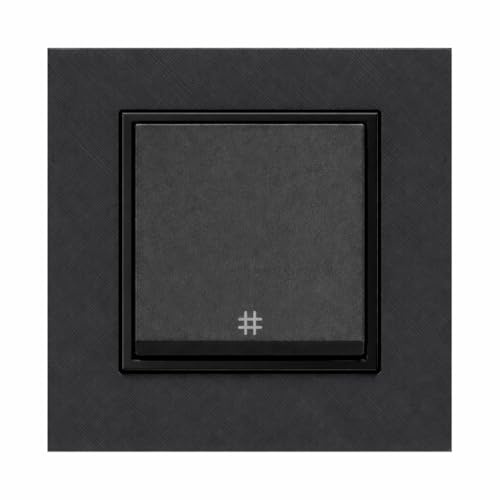 ILUMINASHOP ® Mecanismo pared Empotrable con Marco, 100-250V AC, Mecanismo Eléctrico 85x85mm, Fácil Instalación, Fácil de Limpiar (Interruptor Empotrable Simple Cruzamiento, Negro PC)