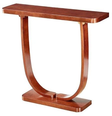 JINGSHIQIAOPL Mesa Consola de Madera Maciza con Forma de U Curvada y Moderna, Mesa de Entrada de Nogal para Pasillo, Vestíbulo, Oficina, Entrada o Detrás del Sofá