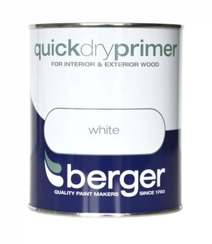White Quick Dry Primer Paint 2.5L | Interior and Exterior Primer for Wood Metal and Masonry | Fast Drying Base Coat for Doors Skirting Boards Walls and Trim