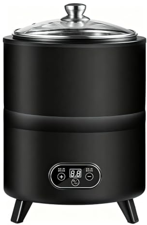 Yogurtiera Professionale 8 L, Fermentatore a Temperatura Costante | Timer Digitale, Controllo Touch LED, Riscaldamento Uniforme a 360° e Vasca in Acciaio Inox per Natto Kimchi Aceto(black)