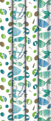 3 Rollen Premium Geschenkpapier, Kommunion, Konfirmation, Taufe, 2m x0,7m