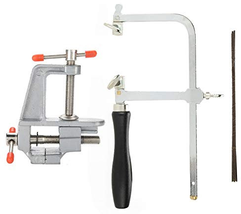 Seghetto per per Gioiellieri Con 12 Lame, Mini Morsa da Banco con Morsetto Creazione di Gioielli Fai-Da-Te Taglia-Corde per Artigianato per Attrezzi da Giardino Forniture