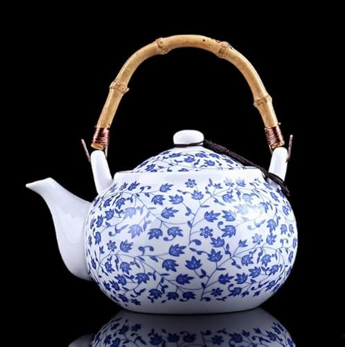 Cinese Jingdezhen Teiera Antica ad Alta capacità Dipinta a Mano Teiera in Ceramica di Porcellana Blu e Bianca - No.22