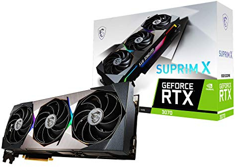 MSI Gaming GeForce RTX 3070 LHR 8 Go GDRR6 256 bits HDMI/DP Nvlink Torx Fan 4 RGB Ampere Architecture OC Carte graphique (RTX 3070 SUPRIM X 8G LHR)