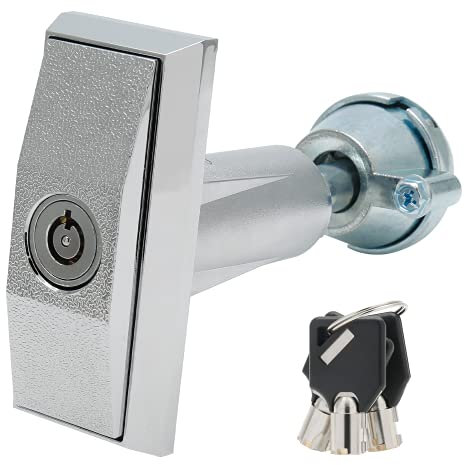 Qjaiune Vending Machine Lock with T-Handle, Keyed Different, Chrome
