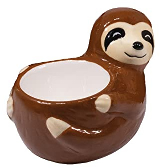 Crockery Critters Coquetier - Ours paresseux de Deluxebase. Coquetiers mignons en céramique en forme d'animaux, pour enfants et adultes