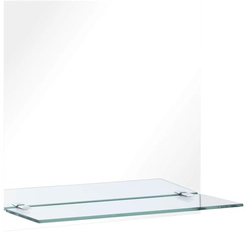 vidaXL Wandspiegel mit Regal 40x40 cm Hartglas