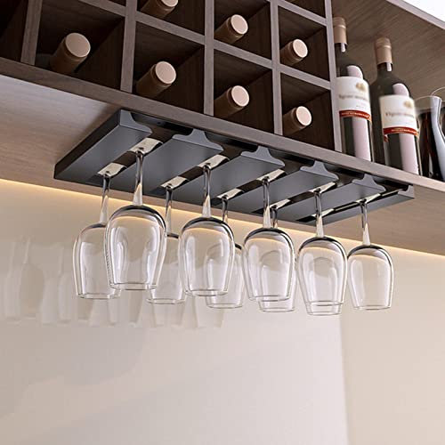 CTVR Stemware Rack, Wall-mounted Glassware Drying Storage Hanger, Hanging Stemware Organizer Hanger for Bar Cabinet Kitchen, screw installation (Size : 5 slots)