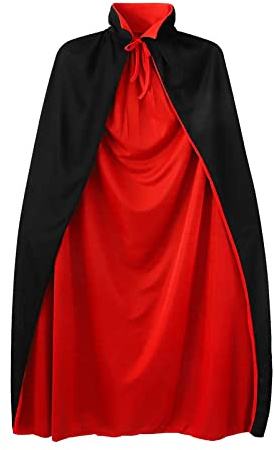 MIVAIUN Black Red Cape Halloween Stand-Up Collar Witch Cosplay Accessories Adult/ Fancy Dress Costume, Adult Cape, Cloak Party Dress, Party(Black red,90cm (MIVAIUN - LLDP-90)
