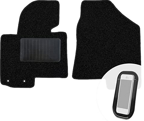 moto-MOLTICO Vorne Fußmatten Auto Velours Autoteppiche Schwarz Automatten Set 2-teilig passend für Kia Sportage III Hyundai Ix35 Tucson II 2009-2015