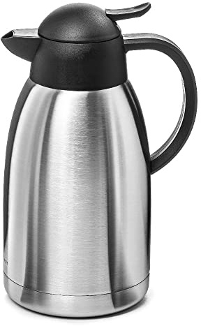 Forgast Isolierkanne | Warmhaltekanne aus Edelstahl | 2L | isolierte Kanne für Tee Kaffee | für heiße und kalte Getränke | auslaufsicher