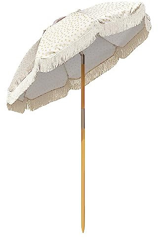 LefeDa 180cm Parasol Inclinable Grand Parasol De Jardin Exterieur Parasol Terrasse Avec Frange Petit Parasol Portable Parasol Rond Protection UV Imperméable Pour Balcon Patio Terrasse Exterieur