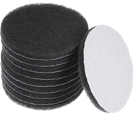sourcing map 10pcs Drill Power Brush 5 inch Tile Scrubber Scouring Pads Grey scrubber pads for Bathroom Kitchen Household Cleaning