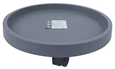 Rund Kunststoffe Pflanzenroller Outdoor mit Räder und Wasserspeicherung, Blumenroller Außenbereich und Innenbereich, Pflanzenroller mit Softrollen für Parkett, Schwerlast,Grau,60cm