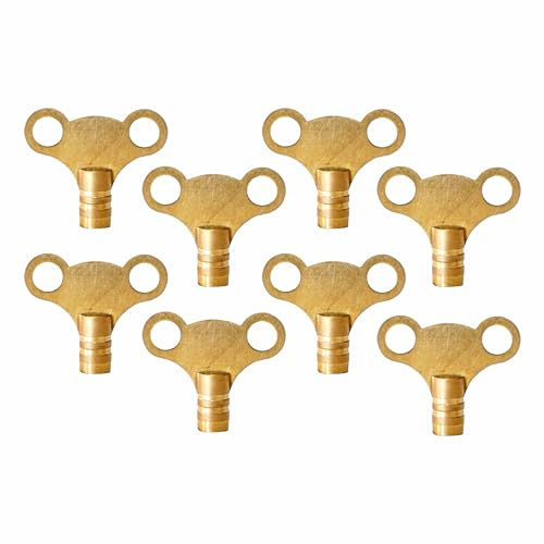 Radiator Bleed Key Easy Grip Radiator Valve Clock Key for Bleeding and Air Vent Solid Brass Universal Heater Bleeding Key for UK Radiators (8)