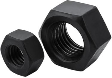 NORAZE 1–2 Stück Schwarze Feingewinde-Sechskantmutter M8 M10 M12 M14 M16 M18 M20 Steigung 1,0/1,25/1,5 Kohlenstoffstahl-Sechskantmutter-Befestigungselement (Color : Black, Size : M10x1.0-2pcs)