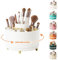360° Rotating Makeup Organiser, Make Up Brush Holder with 5 Compartments, Desk Storage Container for Bedroom Dressing Table Cosmetics Organizer, Office Stationery Storage, Desktop Pen Holders (White)