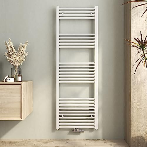 Heilmetz Weiß Badheizkörper 500 x 1400 mm Handtuchtrockner 568 Watt Leistung Heizkörper Bad Mittelanschluss Handtuchheizkörper