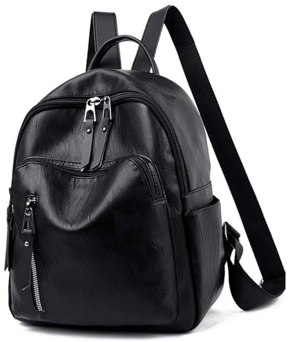 WuXingMeiLi Womens Backpack Womens PU Leather Backpack Bags for Women Ladies, Mini Cute Small Backpack, Fashion Ladies Back Pack Black, Womens Backpack Handbags Waterproof