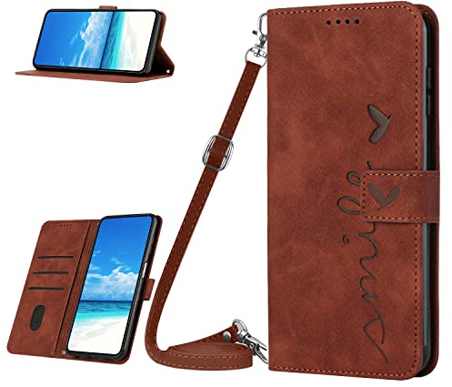 Mo-Somnus Funda de Cartera para Motorola Moto Edge 40 Neo, Tapa Abatible de Cuero PU Porta Tarjetas de crédito Piel Carcasa con Colgante Libro Cierre Magnético Funda para Moto Edge 40 Neo - Marrón