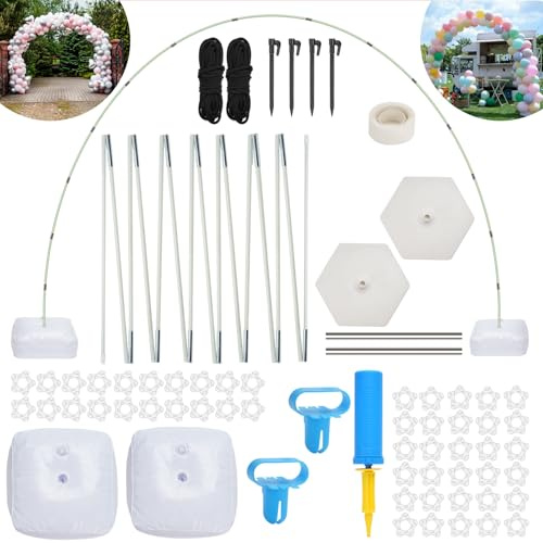 Drado Reusable Balloon Arch Kit, 3 * 2.7m Wide Adjustable Balloon Arch Stand Set, Wedding Wedding Birthday Party Decoration Fibre Pole(1700g)