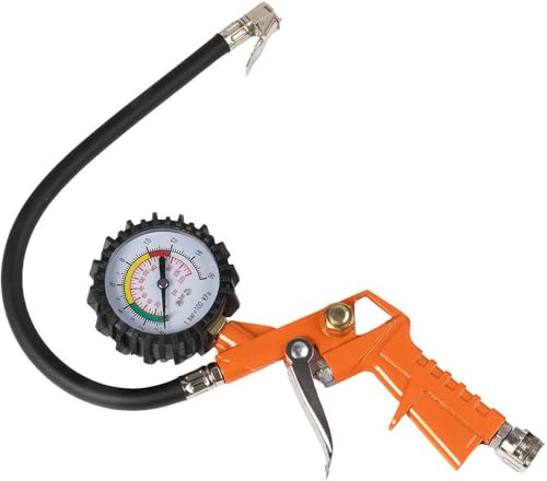 Start Manomètre Avec Pistolet De Gonflage De Pneus - Pression Maximale 16 Bar/220 PSI, Tuyau De 33 Cm Et Raccord Rapide Universel