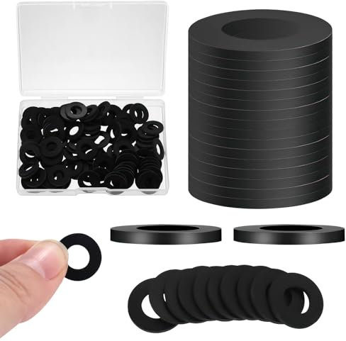 110 Stück Schwarze Gummi Unterlegscheiben – Robuste Gummidichtungen für Rohrleitungen, Badezimmer, Küche, Schrauben, Bolzen & Elektrik – Vibrationsdämpfend & Vielseitig einsetzbar