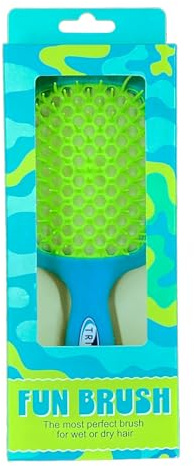TRISWIM FunBrush Brosse démêlante | Pour cheveux secs et mouillés | Brosse plate ventilée à séchage rapide | Pour cheveux ondulés, bouclés et raides
