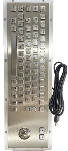 XXINGYULI Clavier métallique étanche personnalisé en Acier Inoxydable, avec Souris Trackball, Compatible avec Ordinateurs industriels montés sur Panneau(Russian Layout)