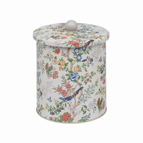 Elite tins Sanderson Chinoiserie Hall Medium Biscuit Barrel - 150(d) x 173mm