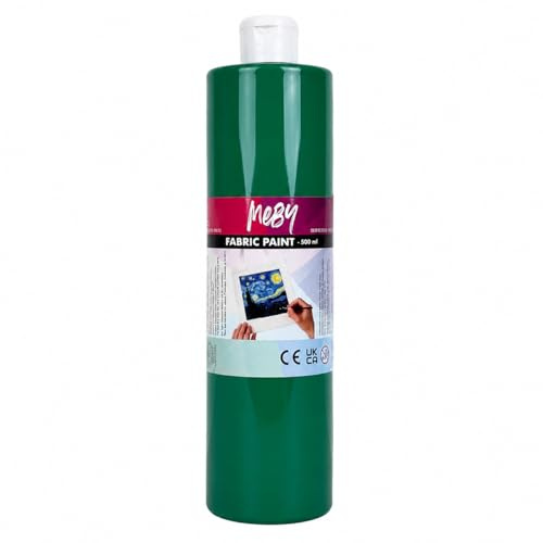 Stoffmalfarbe 500 ml – Textilfarbe für helle Stoffe, waschbeständig & bügel-fixierbar (Grün)