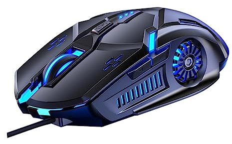 SWOOMEY Souris de Jeu Filaire Silencieuse 6 Touches 6d Abs Blanc | Mécanique, Opération Rapide, pour Ordinateur, Éclairage Multicolore, Accessoire PC