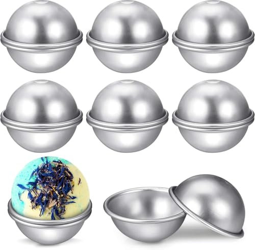 16 Stücke Badebomben Selber Machen - 7cm DIY Badebomben Formen Bath Bomb Molds Kit, Aluminium Badekugeln Form Seifenform Molds, Seife Selber Machen Kinder (8 Sets)