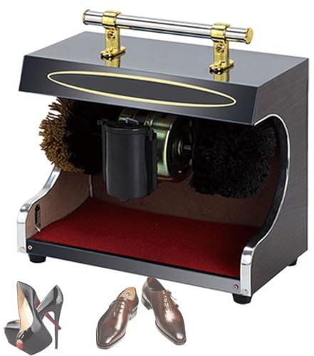 FBJAMZ Macchina elettrica per lustrascarpe, lucidatrice Automatica per Scarpe per Bambini per Family Hotel Bank Commercial (Black)