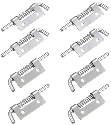 Srvauyea 8 Piezas Pestillo de Resorte de Acero Inoxidable 304, 52mm Pasador de Pestillo con Resorte, Cerradura Compacta de Pestillo, Pasador de Resorte para Puertas, Armarios o Contenedores