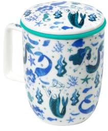 TEA SHOP - Taza de Té o Infusiones con filtro, infusor y tapa - Taza Harmony Nereida - Fabricada en Porcelana