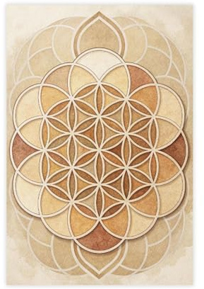 Póster de lienzo con diseño de flor de la vida, decoración de dormitorio, paisaje, oficina, habitación, regalo, 30 x 45 cm