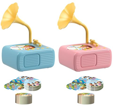 Gramophone Pour , Lecteur D'histoires Interactif, Taille 11,5 X 9,5 X 6,5 Cm, Machine À Musique Pour Tout-petits, Jouet D'apprentissage Précoce, Boîte Audio De Narration, Pour Le Temps En Famil