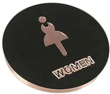 WDWDW Cartello per WC, Cartello per Bagno, Diametro 16 cm, da attaccare alla Porta della Parete in Vetro, per Bagno