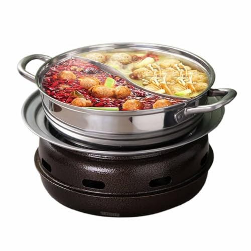 Smokeless Non-Stick Round Frying Pan Multi-Functional Mini Charcoal Table Grill Removable Design for Hot Pot Perfect for Grilling Skewers and Frying Buns