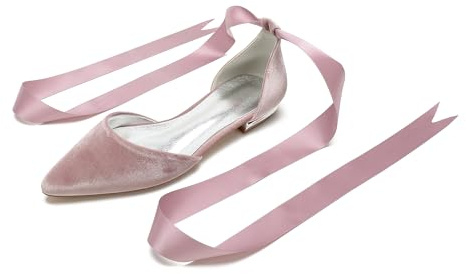 EICOFF Mujer Dedo del Pie en Punta Bailarinas Ligero Plano Pumps Zapatos de Ballet con Punta Puntiaguda Zapatos de Vestir Fiesta Boda,Rosado,43 EU