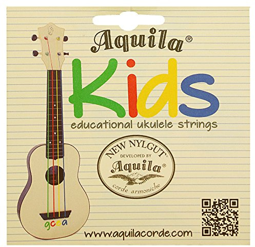Aquila® KIDS - Cuerdas para ukelele (para aprendizaje temprano, apto para ukelele tenor, soprano y concierto, material Super NylGut
